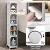 willbuy 4-Tiers Slim Bathroom Storage Cabinet, Foldable Storage Cabinets,Narrow Bathroom