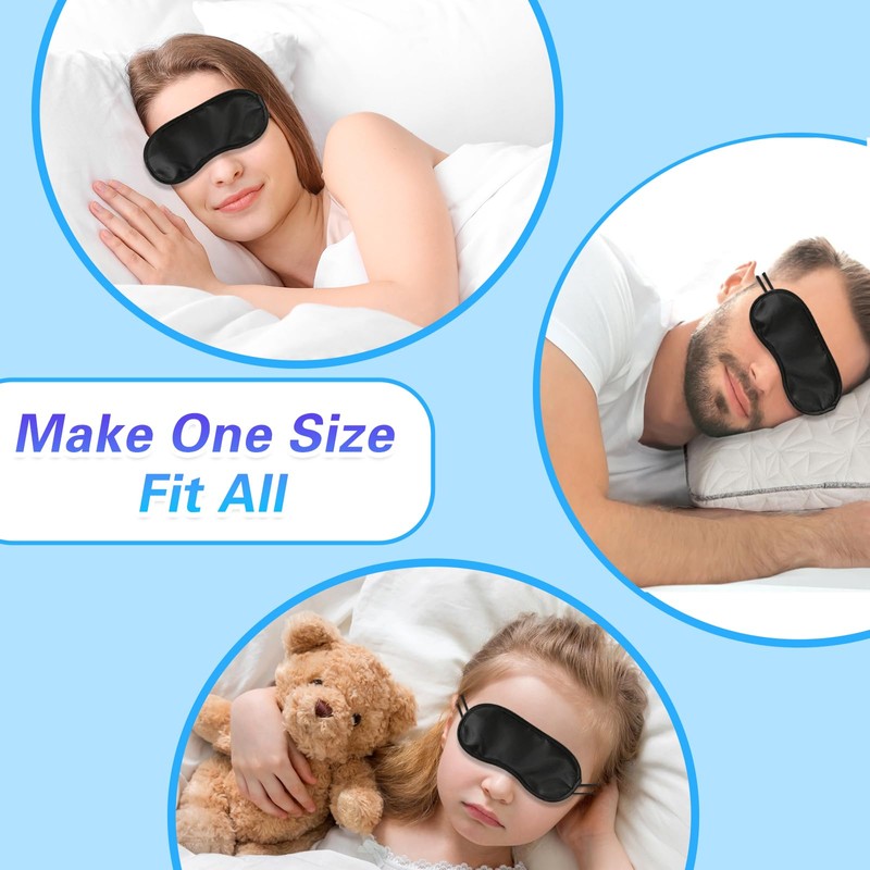 Oslynia 30 Pcs Eye Mask for Sleeping, Black Blindfolds Adults