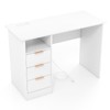 Tangkula White Desk with 3 Drawers & Built-in Charge Station,