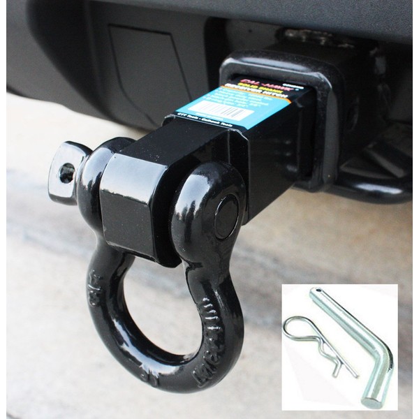 I_S IMPORT Heavy Solid Shank 10K LBS D-Ring Receiver Hitch