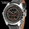 Men's Automatic Mechanical Watch with Leather Strap Fashion Wristwatch Calendar