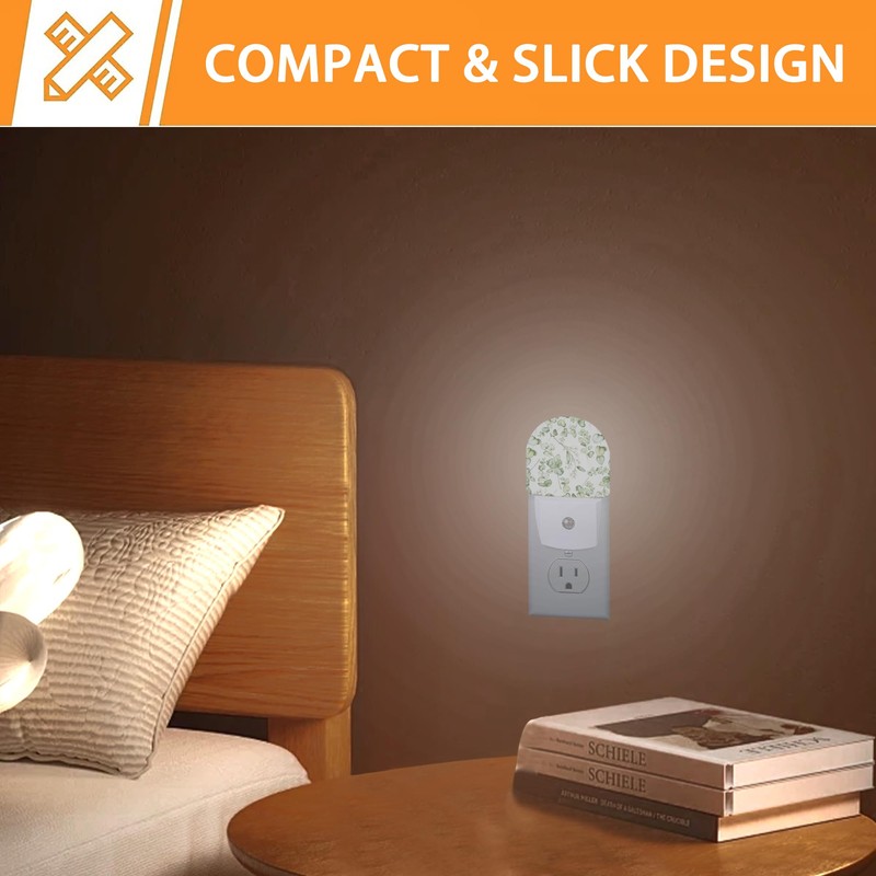 Green Eucalyptus Leaf Night Light,Night Lights Plug into Wall with