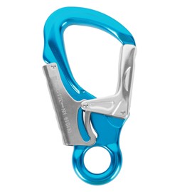 35KN Climbing Carabiner Clips D Shaped Heavy Duty Carabiners for Rock Climbing Rappelling Mountaineering Sky Blue, Silver