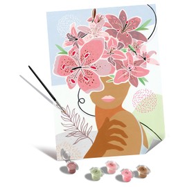 Ravensburger Relax CreArt Flowers on My Mind Canvas Paint by Numbers Kit | Perfect DIY Art Gift for Adults, Stress Relief, and Creative Hobby