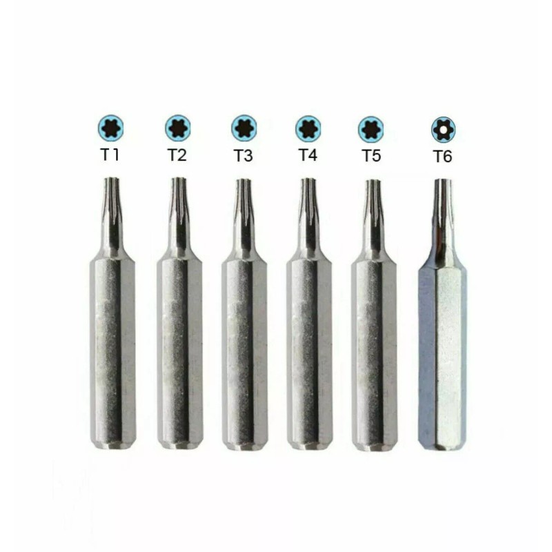 Torx Star Screwdriver Bits Set T1,T2, T3, T4, T5,TR6 /T6H
