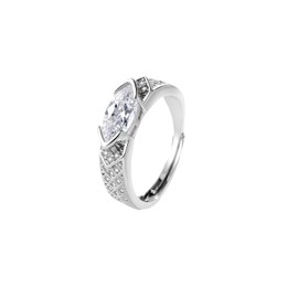 Decixde Lymphvity Germanium Therapy Ring Halolux Lymphvity Germanium Ring Atheniz Lymphatic Ring Adjustable Cubic Zirconia Ring (1 pcs-silver)