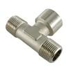 Fittingstore - T-piece with external internal male thread, nickel-plated brass,