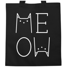 Shirtracer - Cotton Bag - Cat Owner Gift Cat - Meow White, 1 black