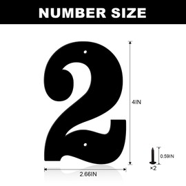 3" 4" 5" 6" 8" Metal House Numbers, House Address Letters and Numbers for Outside Signs, Metal Letters Door Numbers Signage Street Address Plaque for Garden Door Mailbox Decor (Number 2)