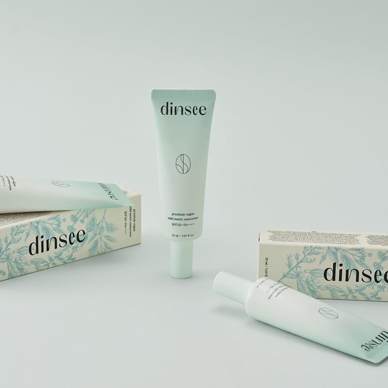 dinsee Premium Vegan Mild Sunscreen (SPF 50+PA++++)/Calming/Moisturizing/Sunscreen/UV Protection/Sun Cream/Makeup Base