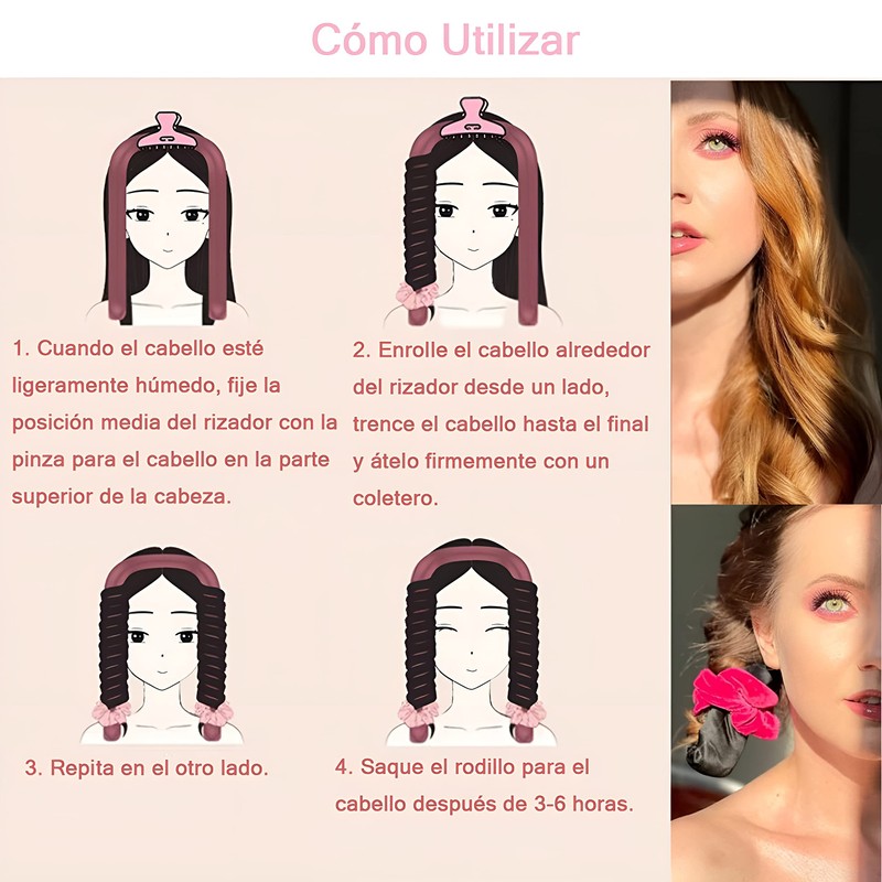 Rizos Sin Calor para Onda Natural, Rizadores de Cabello Sin