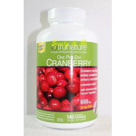 trunature CRANBERRY 650mg, 140 Capsules ** Maintain Healthy Urinary Tract **