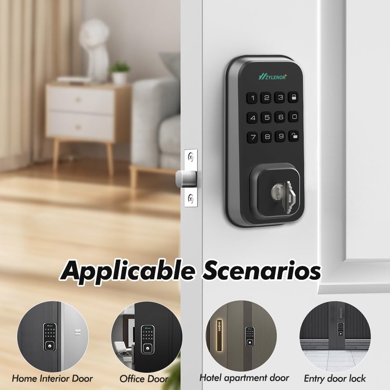 Zylenor Keyless Entry Door Lock, Smart Lock for Front Door