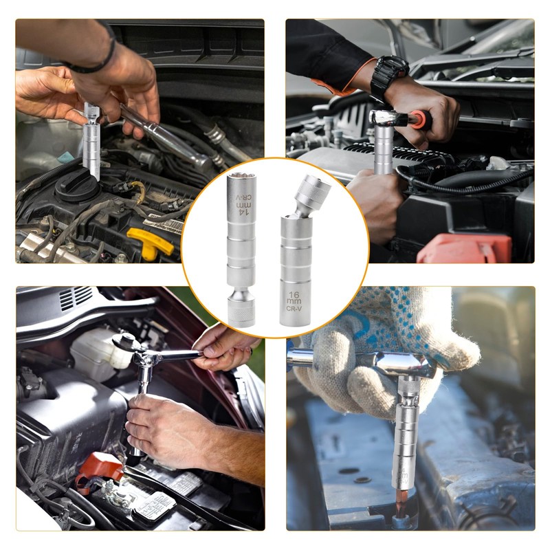 Thin Wall Spark Plug Socket, 2PCS Magnetic Spark Plug Socket,