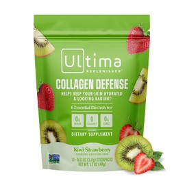 Ultima Replenisher Suplemento de Colágeno y Electrolitos en Polvo - Kiwi y Fresa, 13 Sobres - Sobres de Hidratación con Dermaval y Biotina que Mantienen Tu Piel Hidratada