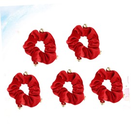 WOONEKY Sequins Ponytail Holder 5 Pcs Christmas Hair Band for Women Elastic Hair Tie Paillette Chic Headress for Girls Festive