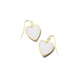Kendra Scott Heart Drop Earrings Gold Iridescent Drusy One Size