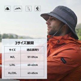 TOP-EX Safari Hat, Adventure Hat, Foldable, Boonie Hat, Stylish, Fishing Hat, Mesh, Military Hat, Sun Hat, Hat, 94604_dark gray