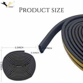 Castaic Door Weather Stripping, Window Rubber Seal Strip Self-adhisive Foam Tape for Door Window Gap Wind Blocker (Black)