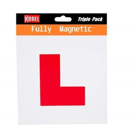 Korel Fully Magnetic L Plates and P Plate Triple Pack Extra Strong Stick On Learner and Newly Passed Drivers