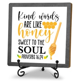 Bee Decorations for Home, Spring Honey Bee Decor, Beehive Wood Sign Kitchen Decor, Bumble Bee Gifts Accessories for Office Bar Bedroom - G03