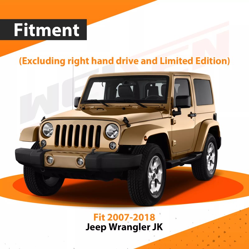 WEISEN Wiring Harness 4-Way Flat Trailer Connector For 2007-2018 Jeep