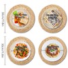 Set of 6 Natural Water Hyacinth Round Woven Rattan Placemats