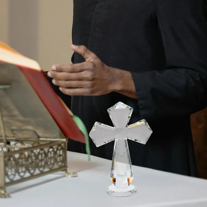 Figura Decorativa Cruz De Cristal Para Hogar Cross Ornament