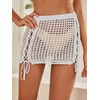 MakeMeChic Falda de ganchillo para mujer, con borlas, de punto,