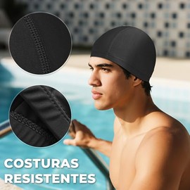 2 o 3 Gorras de Natación para Hombres de Tela, Gorro de Natación para Adultos de Poliéster, Hombres, Mujeres, Secado Rápido, No Impermeable, Gorro de 