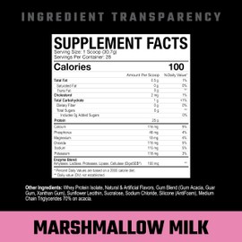 Axe & Sledge Supplements Farm Fed 100% Whey Protein Isolate with Digestive Enzymes (Marshmallow Milk)