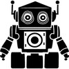 'Cute Robot' Rubber Stamp - Unmounted Design for Crafting &