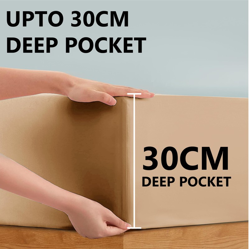 My Home Store Fitted Sheet 100% Egyptian Cotton 300TC Hotel