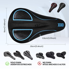 Funda de Asiento de Silicona Espesada para Bicicletas, Ajuste para Bicicletas Estacionarias, de Montaña y Carretera (Azul)