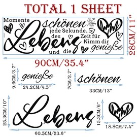 HPNIUB Wall Tattoo "nimm dir Zeit für die schönen Momente [German Language] for the Beautiful Moments, Living Room Sayings, Quotes, Wall Sticker