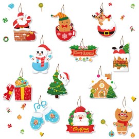 Norinoya 12PCS Christmas Tree Ornaments Hangings Pendant,Santa Claus Elk Hanging Decorations,Christmas Party Decoration