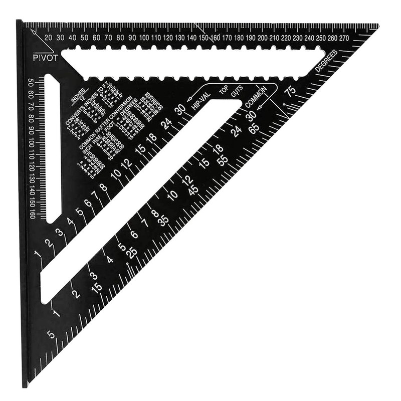 Dapetz ® 12 Inch Aluminum Alloy Triangle Ruler Square Protractor