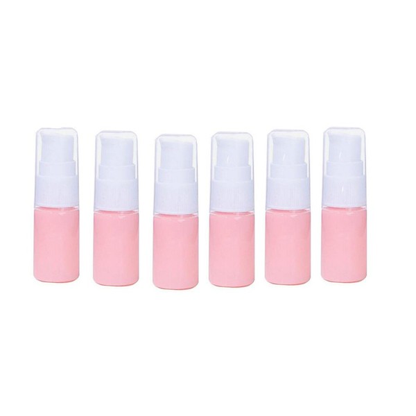 erioctry 10ML Portable Empty Refillable Bottle Cream Shampoo Lotion Treatment Pump Bottle with Cap Travel Bottles Toiletries Liquid Container for Cosmetic Make-up Pack of 6 (Pink)