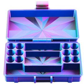 Vial Guard Storage Hard Case for 3ml, 5ml, 10ml, 30ml Vials, Secure Holder Multiple Sizes (Metalic, 12 x 3ml 1 x 30ml + Storage)