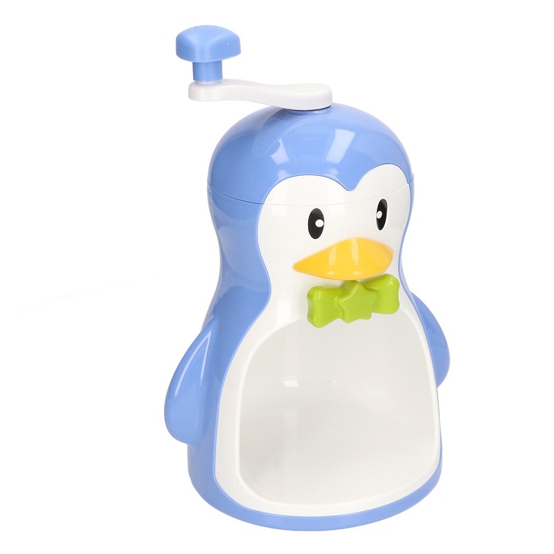 Shaved Ice Machine ABS Penguin Shape Blue Household Portable Manual