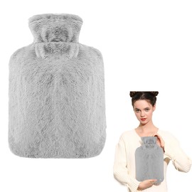 1 Litre Hot Water Bottle with Soft Cover, Premium Hot Water Bottle with Cover, Hot Water Bottle with Fleece Cover, Hot Water Bottle Made of Natural Rubber, Hot Water Bottle, Children's Hot Water