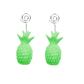 Gadpiparty 2pcs Pineapple Shaped Memo Clips Green Metal Photo Holders for Weddings Parties and Desk Use Stylish Tabletop Decoration for Notes Cards and Pictures