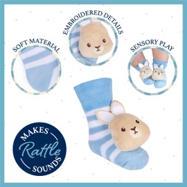 KIDS PREFERRED Beatrix Potter Peter Rabbit Baby Foot Rattles Soft Baby Sock Feet Rattles Newborn to 9 Months