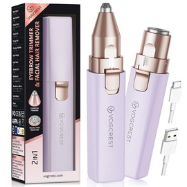 Eyebrow-Facial Hair Remover Women: Portable 2 in 1 Electric Shaver and Facial Trimmer - Rechargeable Eyebrow Lips Body Facial Razor Comfort:_Pink White