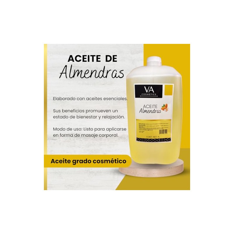 Aceite Masajes Almendras Corporal Spa Profesional 4 Litros VA
