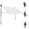ZJMTOCYU Manual Retractable Awning with LED Strip, Adjustable Height and