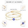 MANVEN Evil Eye Bracelet for Women, 18 K Gold-Plated, Nazar