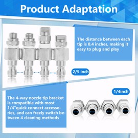 4 Way Rod Nozzle suitable for 4 GPM Rod Pressure Washer Nozzle
