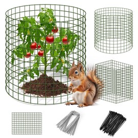 Warmfarm 18 Pics DIY Metal Plant Protectors from Deer, Garden Fencing Animal Barrier Size 11.8 * 15.7 inches, Mesh Plant Cage Chicken Wire Cloche for Plants with Stakes and Nylon Cables