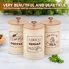 UKQRRTC 3 Pack Metal Coffee Sugar Tea Canister Set, Large